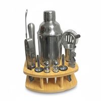 Set Bartender 12 Piezas con Base de Bambú Profesional