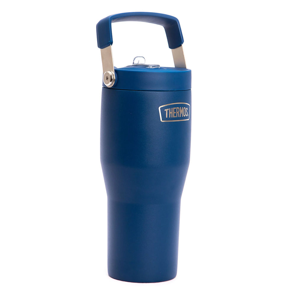 VASO TERMICO 850 ML THERMOS PARA LÍQUIDOS STRAW OUTDO AZUL
