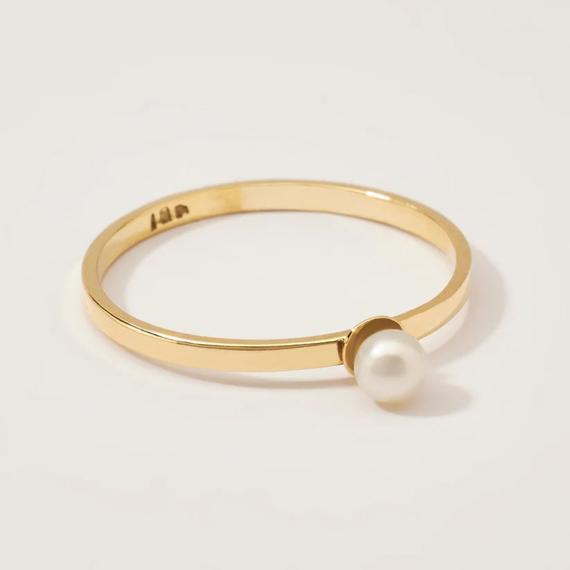 Anillo de Oro 18K Mujer Joyería Fina talla 7 US