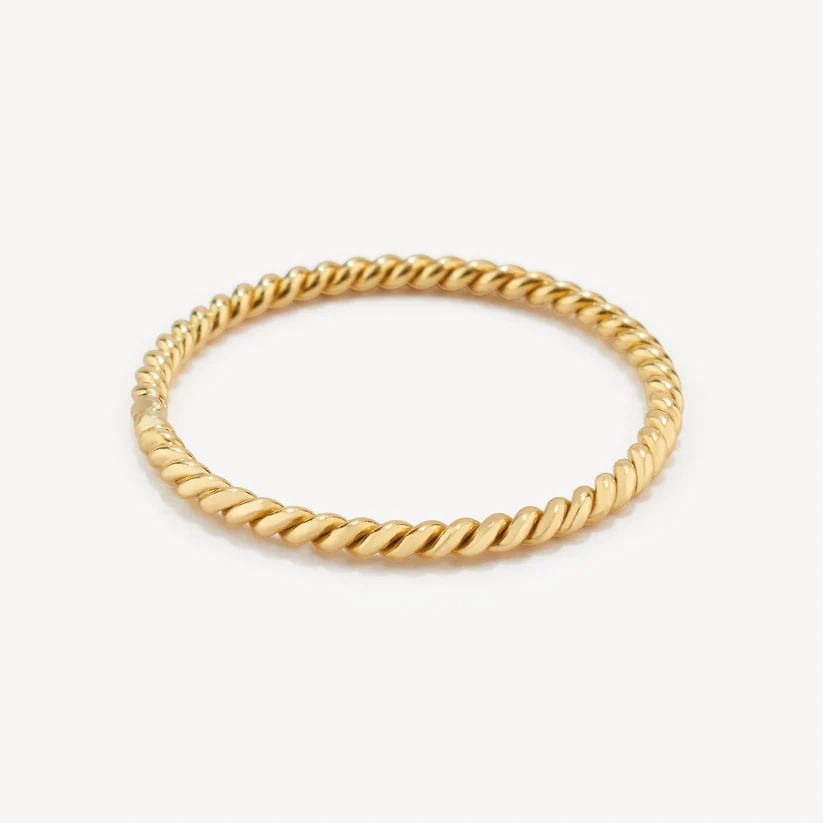 Anillo de Oro 18K Mujer Joyería Fina talla 8 US