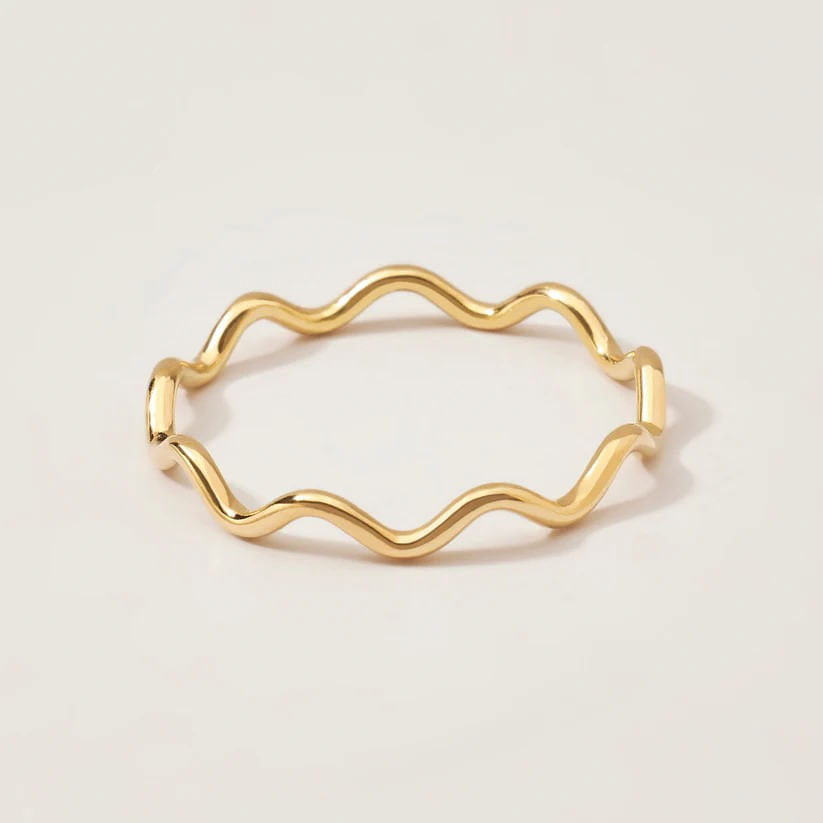 Anillo de Oro 18K Mujer Joyería Fina talla 8 US