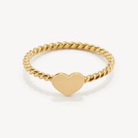 Anillo de Oro 18K Mujer Joyería Fina talla 7 US