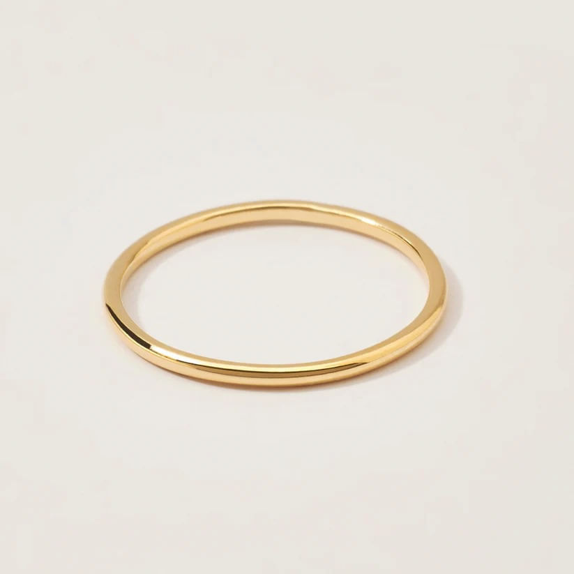 Anillo de Oro 18K Mujer Joyería Fina talla 7 US