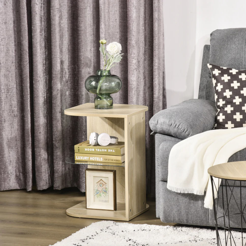 Velador Moderno Lidia Melamina Sonoma 40x40x46 TU MESITA