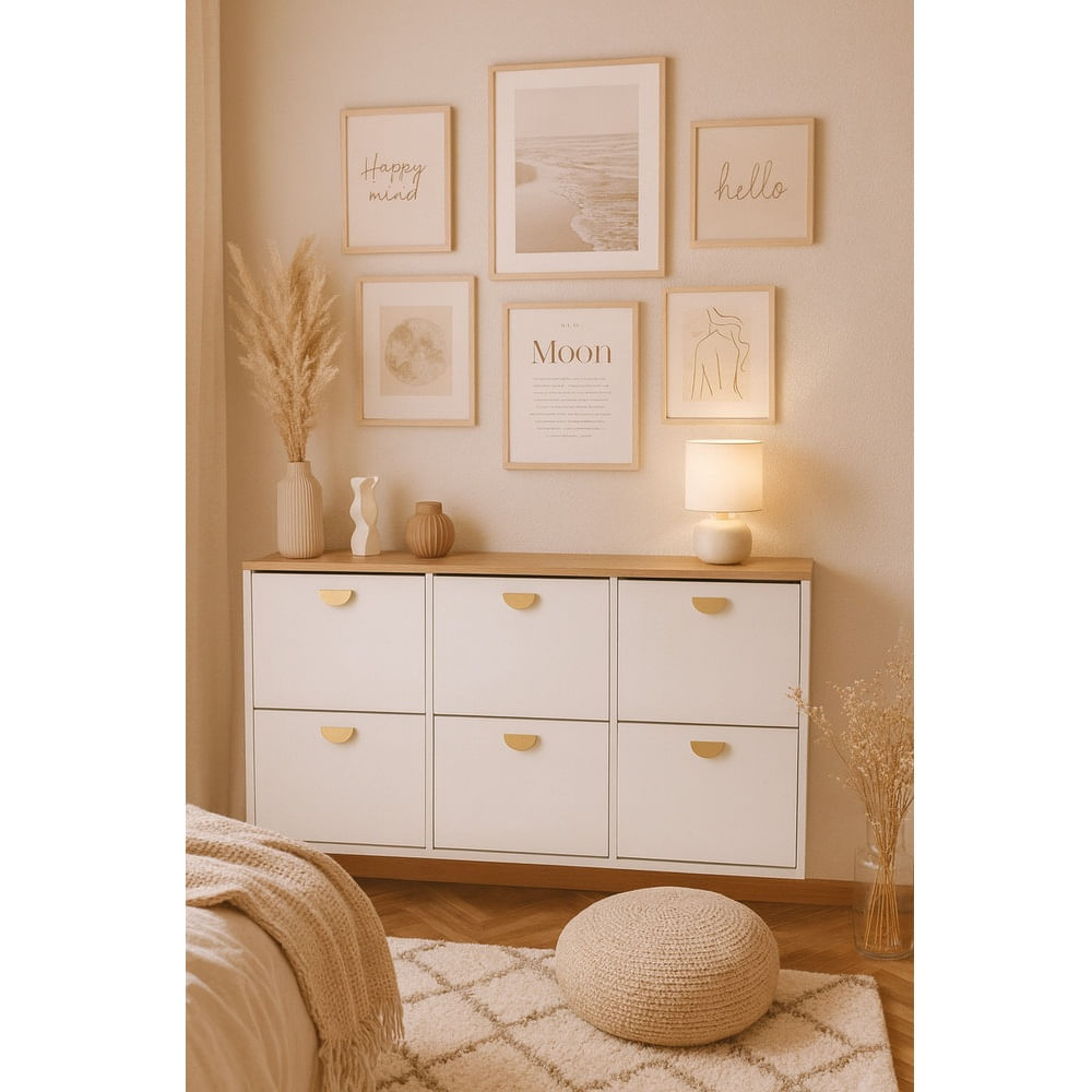 Zapatera Flotante Moderna Claudia 150 cm Blanco/Duna TU MESITA
