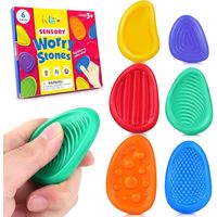 Piedras suave de silicona con textura - Juego sensorial de 6 pcs