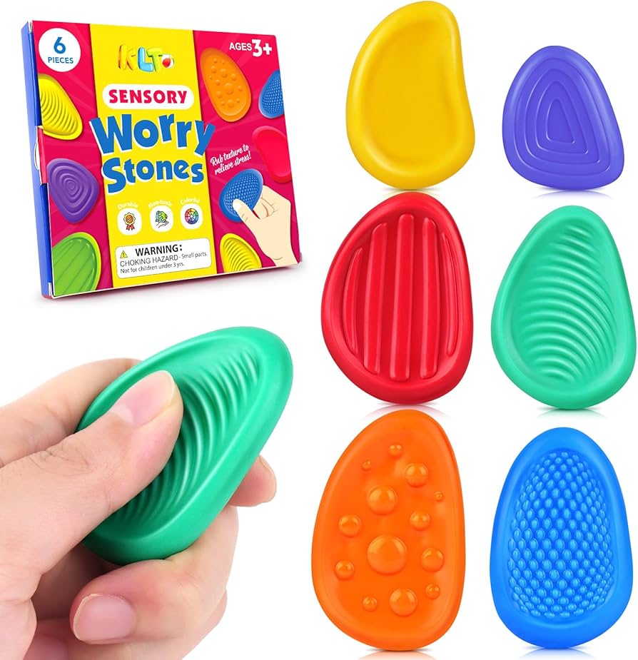 Piedras suave de silicona con textura - Juego sensorial de 6 pcs