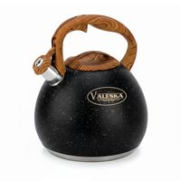 Tetera Valeska Estilo Roca Volcánica Con Silbato 5 Litros Negro