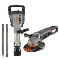 COMBO Martillo demoledor 1600W AMOLADORA 9 2000W Truper Expert