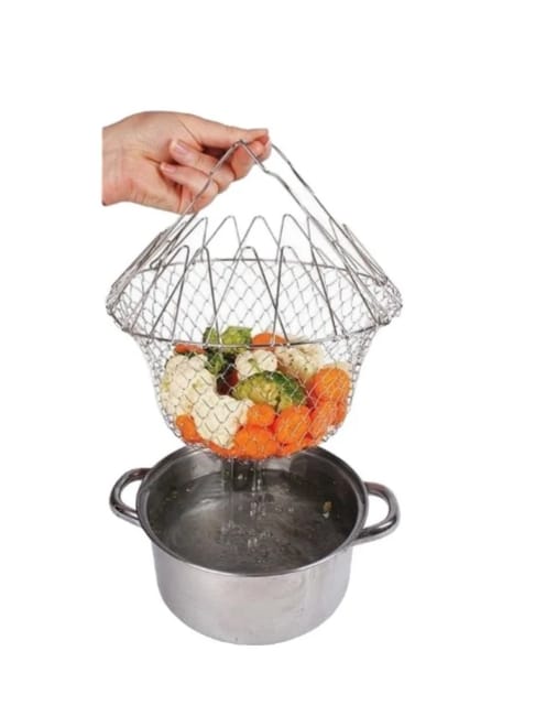 Cesta multifunción plegable para freir