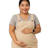 Overol de tela Maternidad y Postparto Beige M