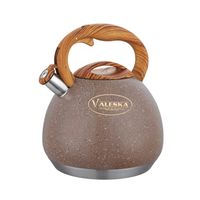 Tetera Silbadora Acero Inoxidable Valeska Acabado Granito 5 Litros Marrón