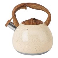 Tetera Silbadora Acero Inox Acabado Granito 5 Litros Crema