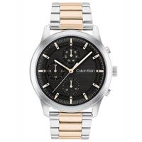 Reloj Calvin Klein 25200210 Multifuncional Acero Inoxidable Plateado Dorado Dial Negro