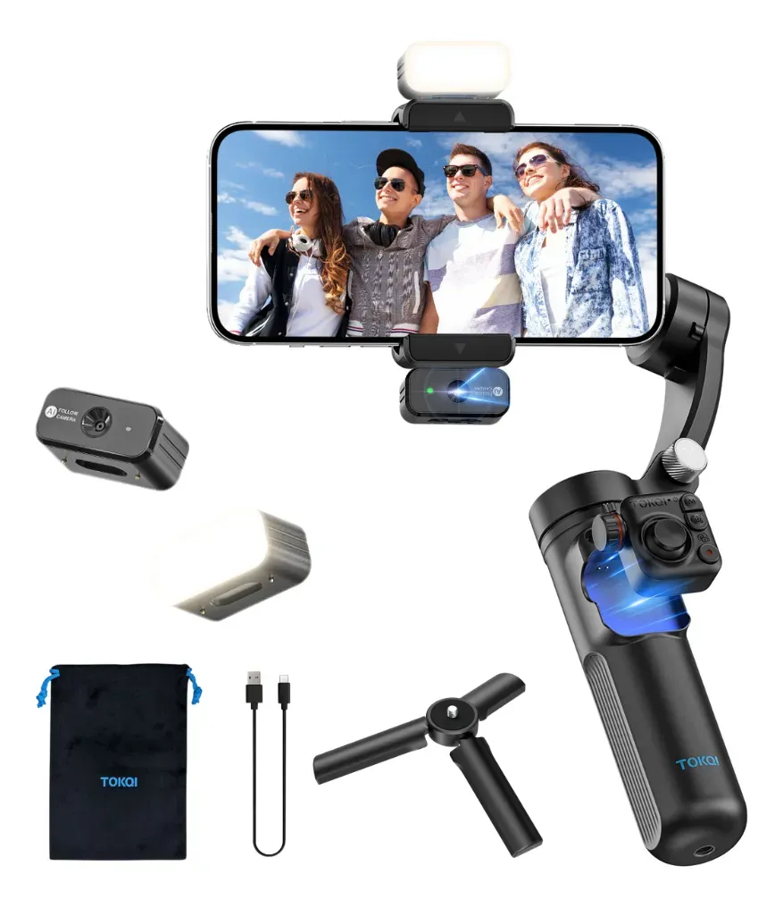Gimbal Estabilizador Profesional Tokqi M02 3 Ejes P/celular Negro