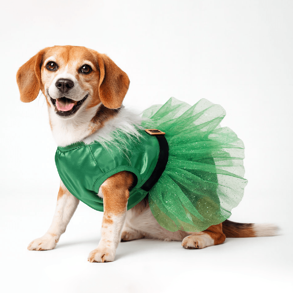 Ropa de Navidad para mascotas - Mamanoela Tutú verde Talla 2