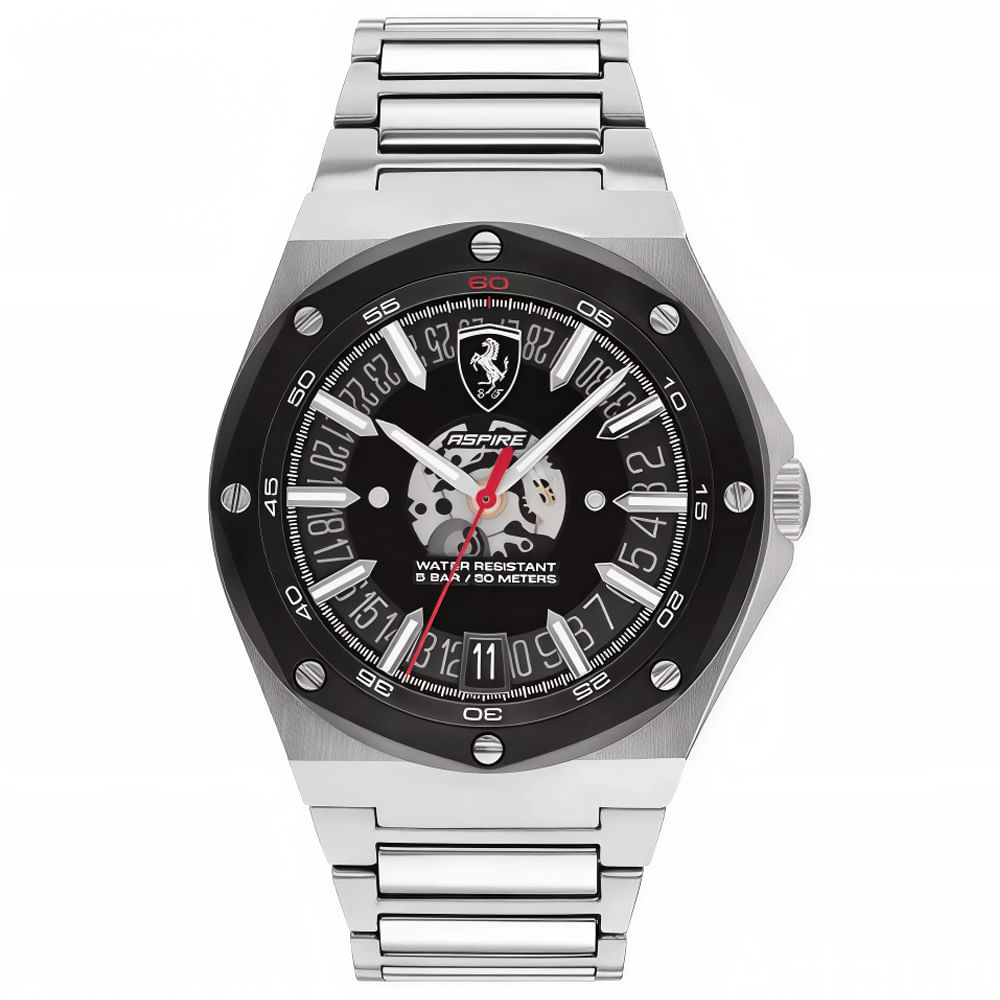 Reloj Ferrari Aspire 0830846 Fecha Acero Inoxidable Dial Negro