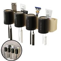 Organizador De Baño Con 4 Vasos UFORU Negro