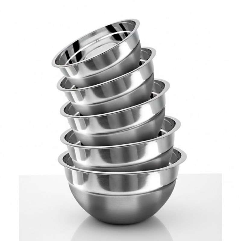 Set de Bowls de Acero Inoxidable, 5 Tazones Uso Profesional