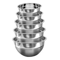 Bowls de Acero Inoxidable Resistentes x5 – Cocina Diaria