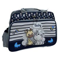 Bolso cartera pañalera para bebe azul con diseño