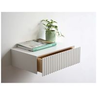 Velador Flotante Jimix color Blanco Acanalado 1 cajón TU MESITA