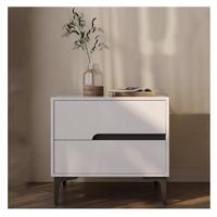 Moderna Mesa de Noche Lucila color Blanco 2 cajones TU MESITA