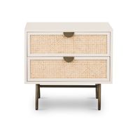 Mesa de Noche con Ratán Tadeo color almendra 2 cajones TU MESITA