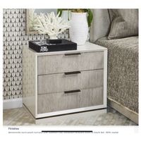 Velador Moderno en Gloss Maverik color Blanco 3 cajones TU MESITA