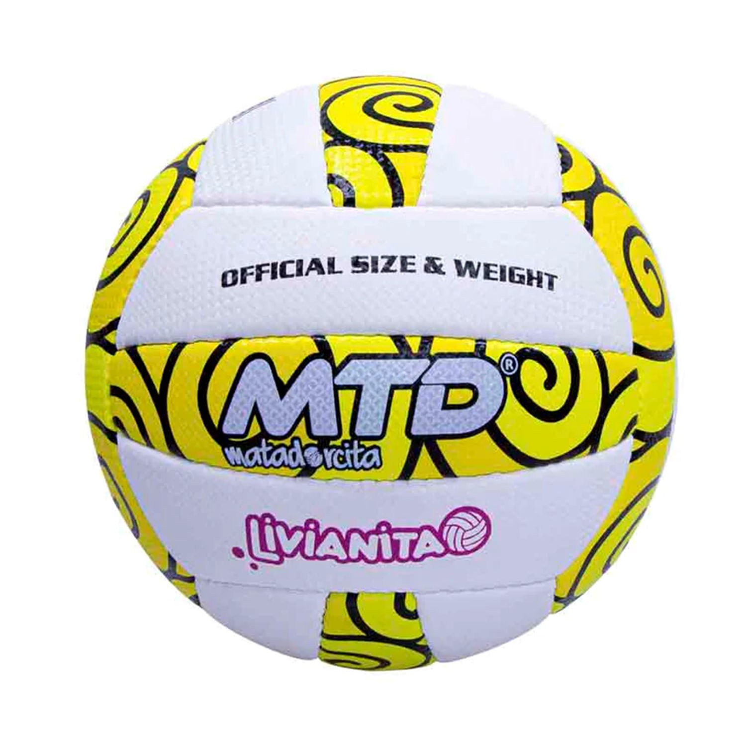 PELOTA PARA VÓLEY TALLA #5 PU COSIDO LIVIANITA MTD AMARILLO