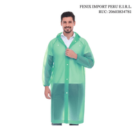 Poncho Impermeable Delgado Abierto de Mangas Elasticas con Capucha Ajustable Verde