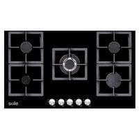 ENCIMERA VIDRIO TEMPLADO A GAS 86CM 5H SOLE – SOLCO041 - Diseño/moderno !OFERTON!