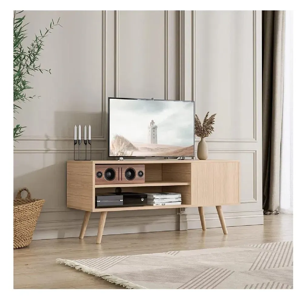 Mesa de TV Funcional 50"" TU MESITA Eva Melamina 18mm color Duna 1 puerta
