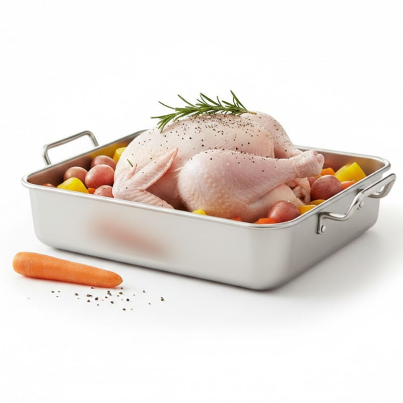 Bandeja para Horno de Acero Inoxidable 21.5 x 21.5 cm