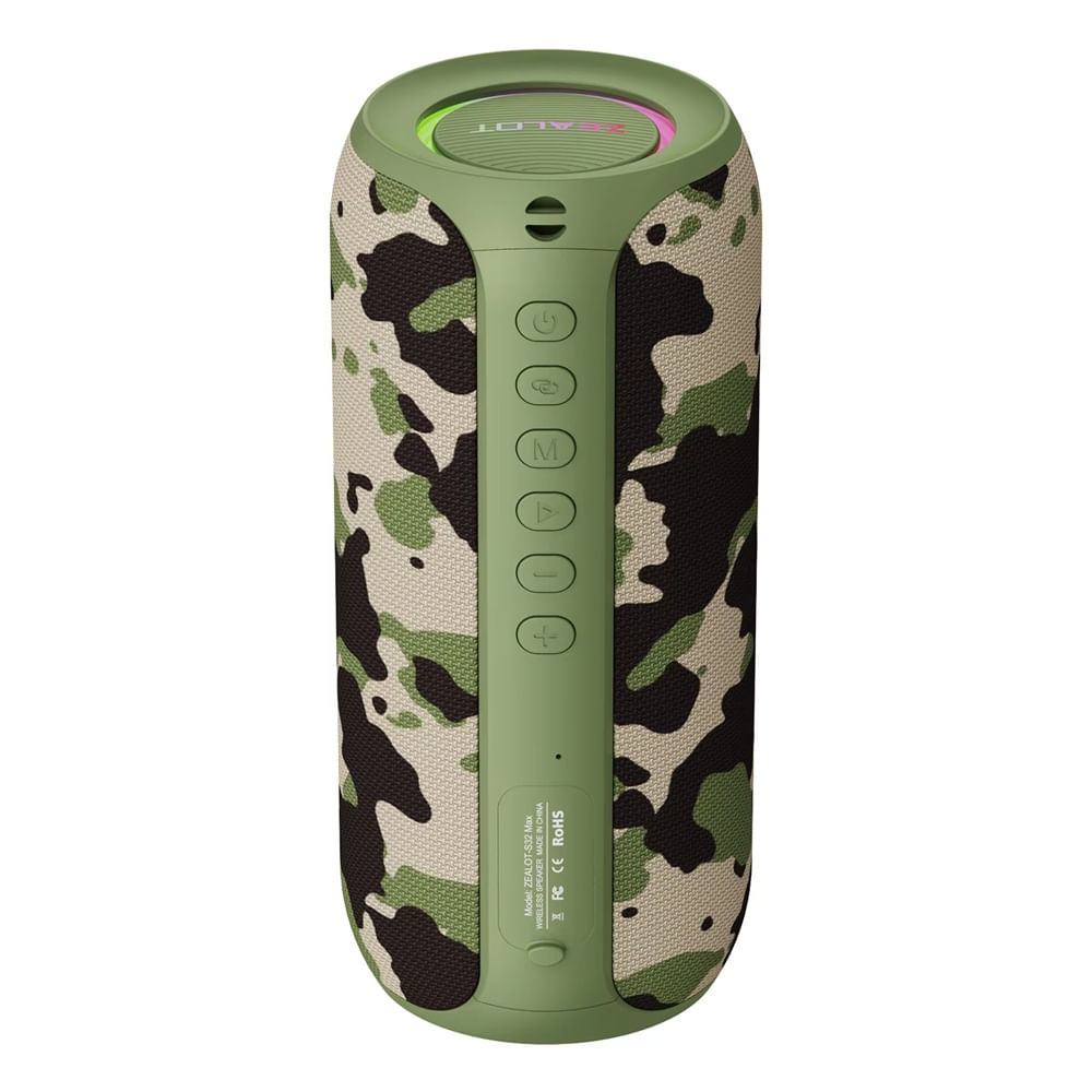 Parlante Inalámbrico Zealot S32 Max Resistente al Agua 20W Camuflaje