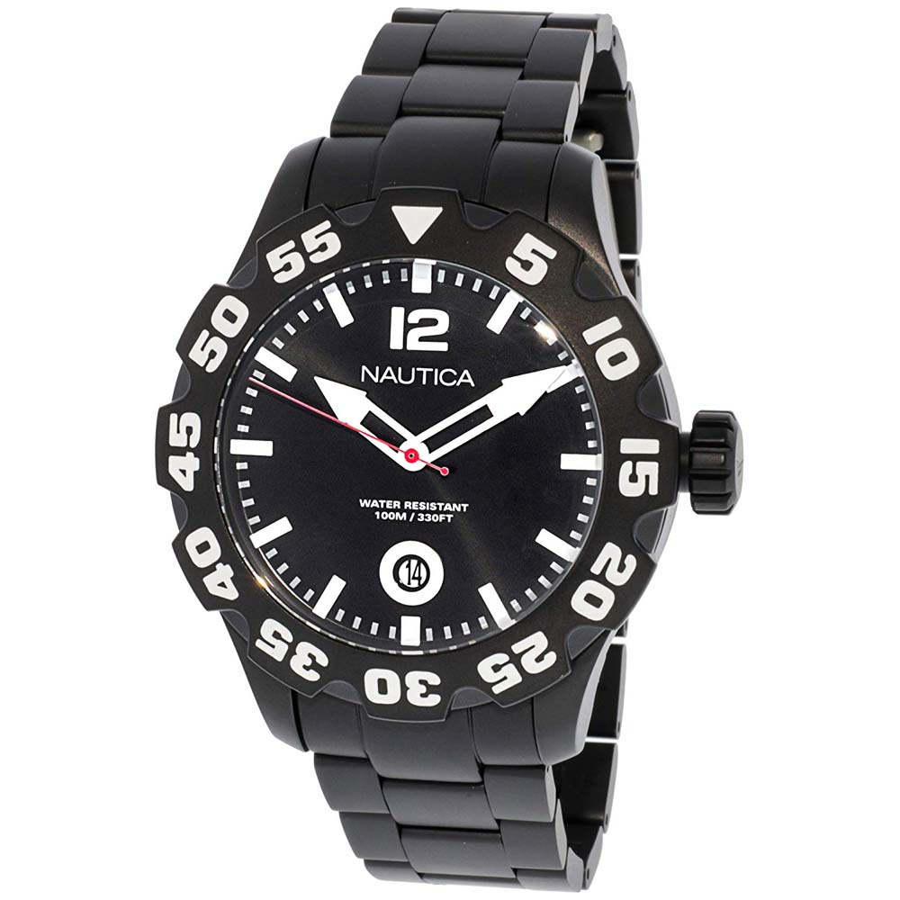 Reloj Nautica BFD 100 N20095G Fecha Acero Inoxidable Negro