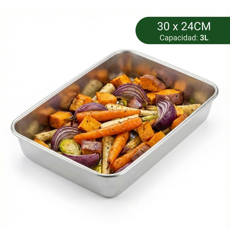 Bandeja de acero inoxidable para horno 3L