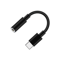 Adaptador de audífonos Coolbox GMobile 3.5 mm hembra a Tipo C macho, diseño flexible para smartphones sin entrada jack, negro