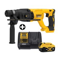 COMBO Dewalt: Rotomartillo SDS Plus 20V Modelo DCH133B Amarillo + Batería 20V Modelo DCB204K3 con Cargador DCB1104
