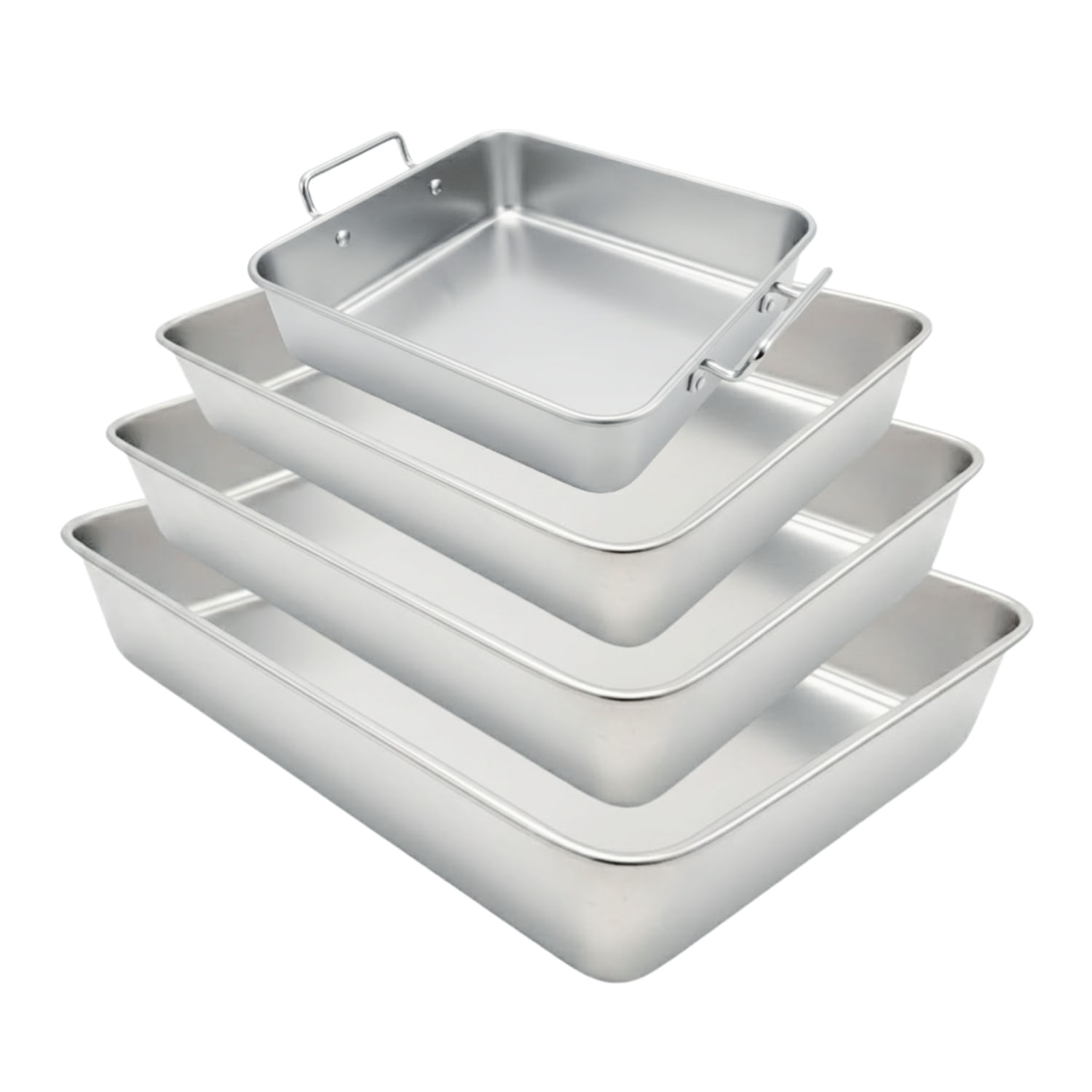 Set De Bandejas x4 Para Hornear Acero Inoxidable