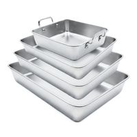 Set De 4 Bandejas De Acero Inoxidable Para Horno