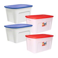 Combo Polinplast: 4 Cajas Organizadora Zeus #150 de Plástico - Color Aleatorio