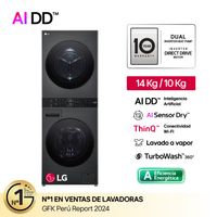 Centro de Lavado LG WK14BS6R.APBGLGP Frontal 14 Kg Negro Plateado