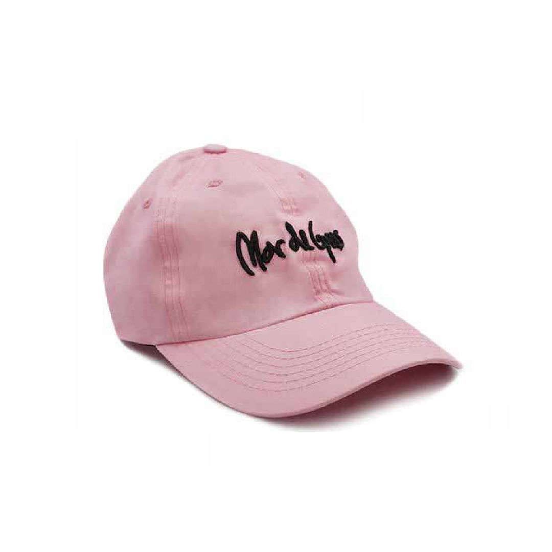 Gorra Mar de Copas, color Rosado, logo y firma Wicho bordado