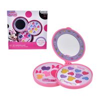 Cosméticos Minnie Para Niñas - Set Circular Dos Pisos + Espejo