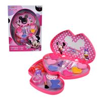 Cosméticos Minnie Para Niñas - Set Corazón Dos Pisos + Espejo