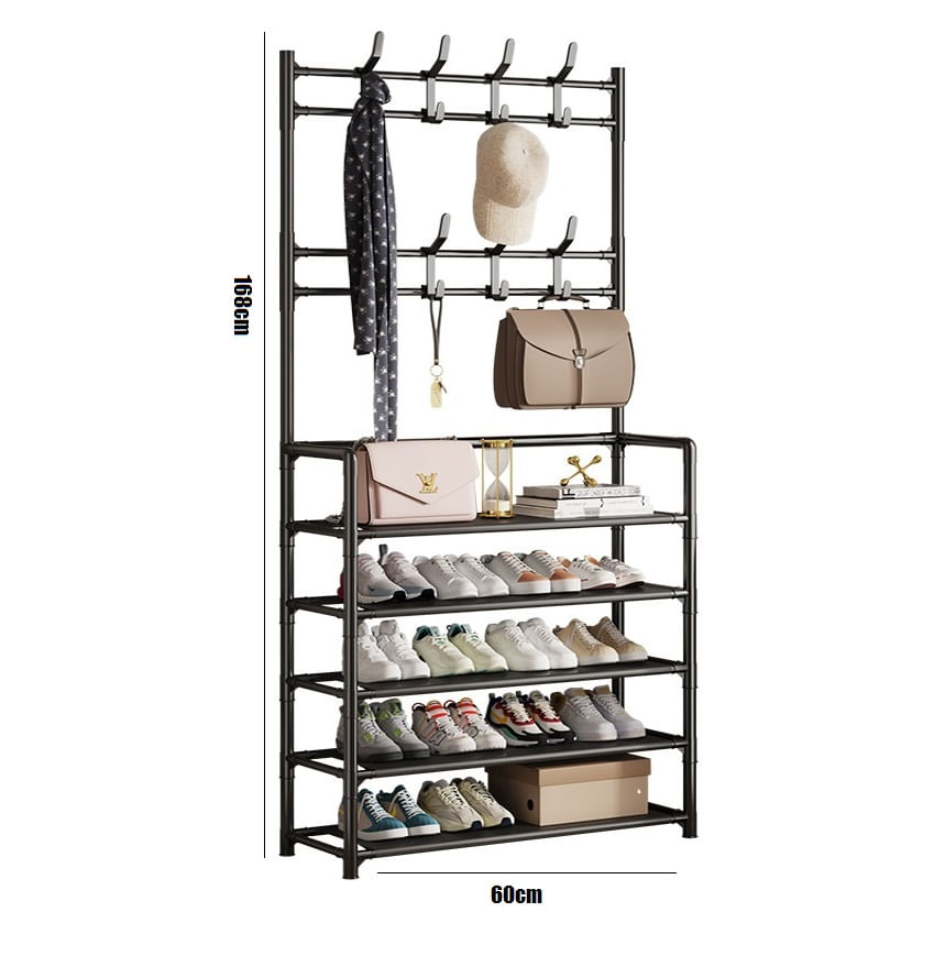 Zapatera con perchero organizador de5 niveles 168cm de Alto