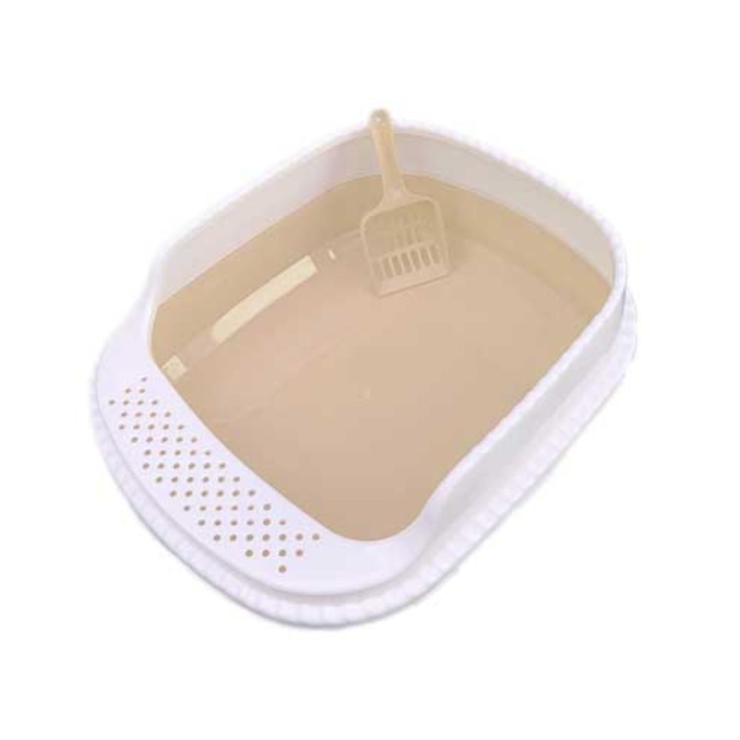 ARENEROS PARA GATOS CON PALA CERNIDORA CREMA