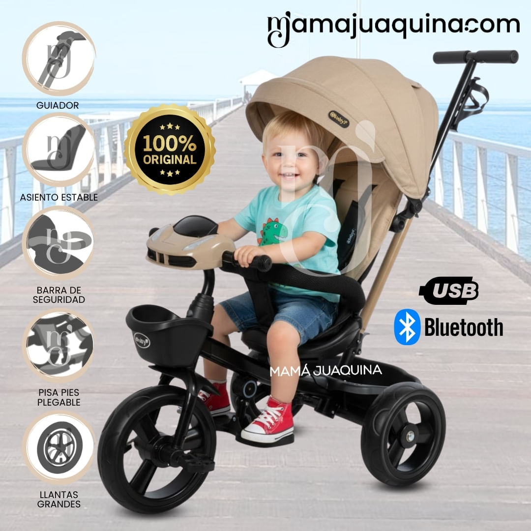 Triciclo Guiador Giratorio «WUNDER» Edición Limitada Beige