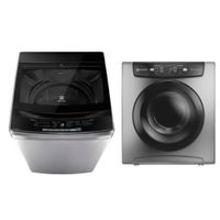 Combo: Lavadora Carga Superior 13kg Premium Care Gris (EWIW13F2USVG) + Secadora de ropa de pared piso 7kg Gris Premium Care (EDEJ07D2JSYG) Electrolux